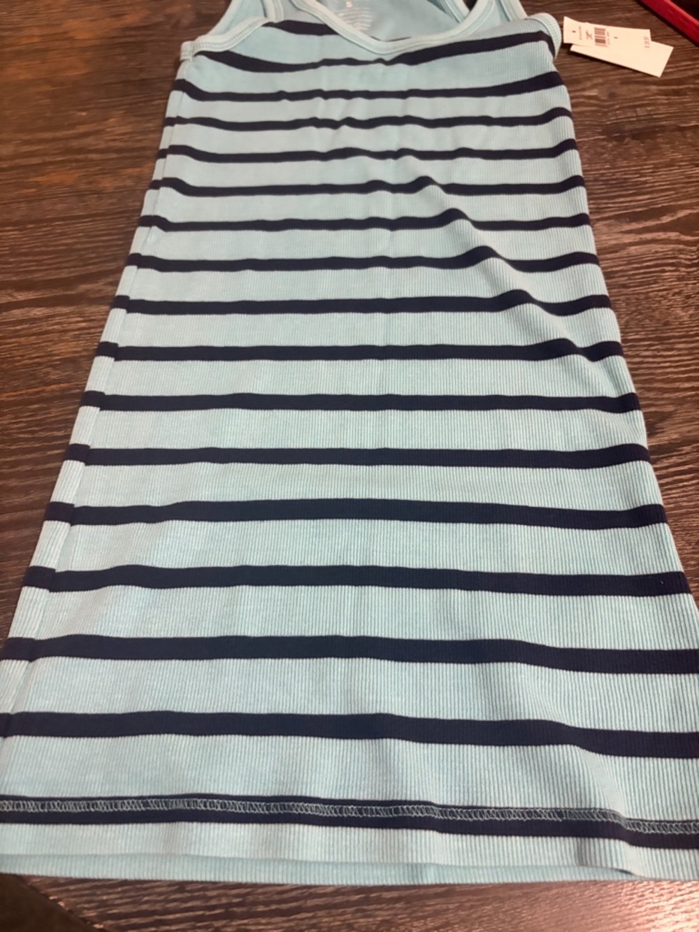 GAP Light Blue and Navy Striped Tank Pencil Top